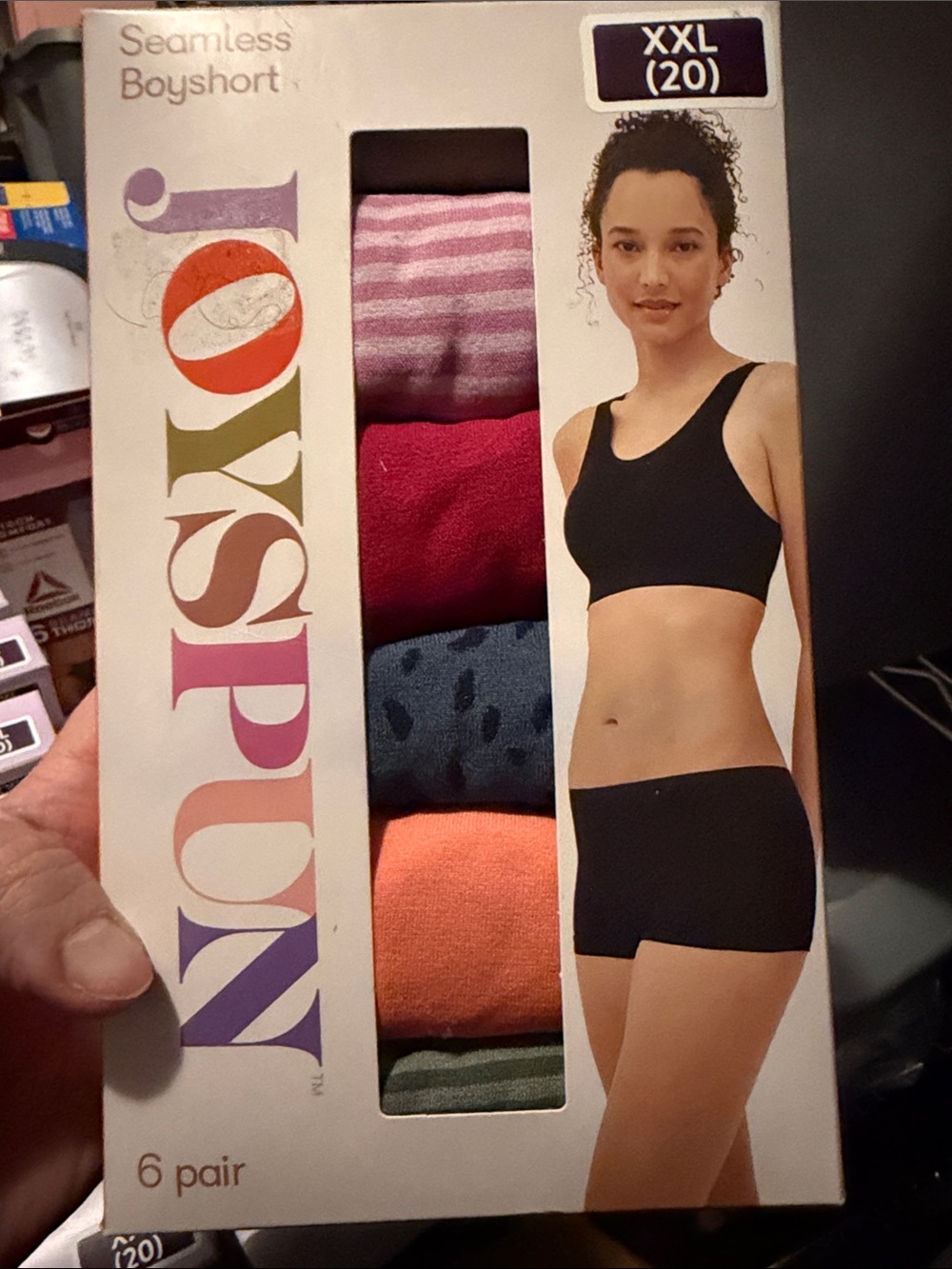 💜 Joyspun Women's Seamless Boyshort Panties 6Pack Size:XXL(20)